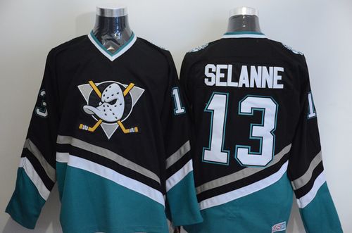 Teemu Selanne Anaheim Ducks black Throwback jersey
