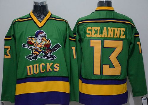 Teemu Selanne Anaheim Ducks green Throwback jersey