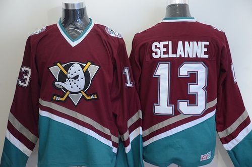 Teemu Selanne Anaheim Ducks red Throwback jersey
