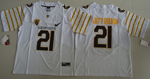 Mighty Oregon Oregon Ducks white Elite jersey