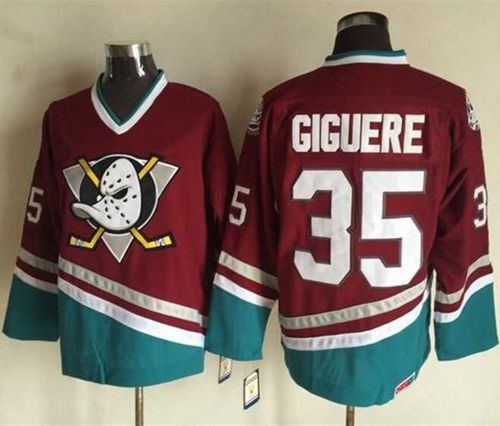 Jean-Sebastien Giguere Anaheim Ducks red Throwback jersey