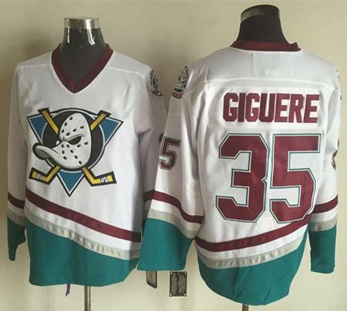 Jean-Sebastien Giguere Anaheim Ducks white Throwback jersey