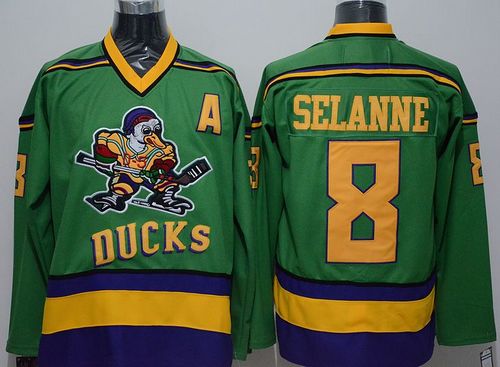 Teemu Selanne Anaheim Ducks green Throwback jersey