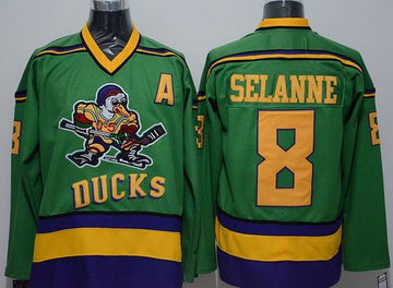 Teemu Selanne Anaheim Ducks green Throwback jersey