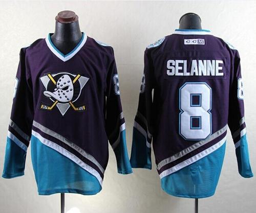 Teemu Selanne Anaheim Ducks purple-turquoise Throwback jersey