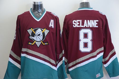 Teemu Selanne Anaheim Ducks red Throwback jersey