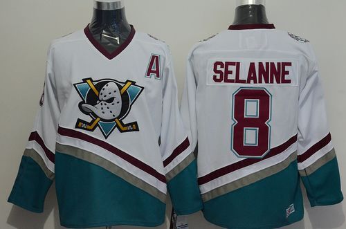 Teemu Selanne Anaheim Ducks white Throwback jersey