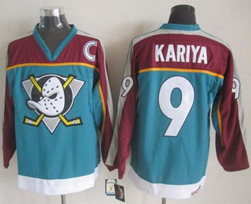 Paul Kariya Anaheim Ducks red-turquoise Throwback jersey