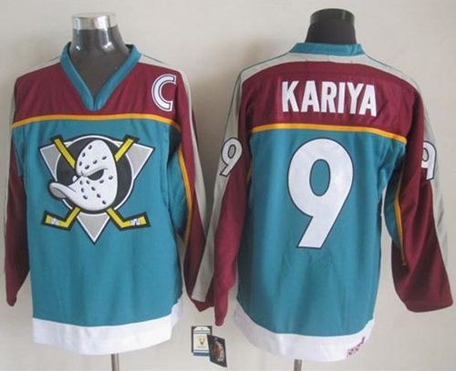 Paul Kariya Anaheim Ducks red-turquoise Throwback jersey