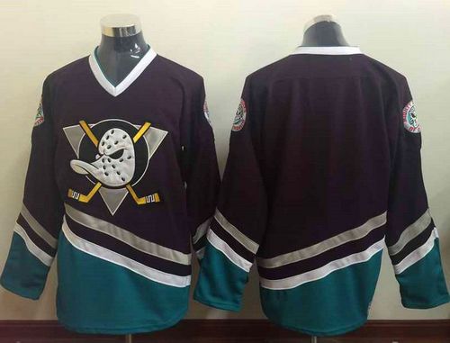 Custom Anaheim Ducks purple-turquoise Throwback jersey