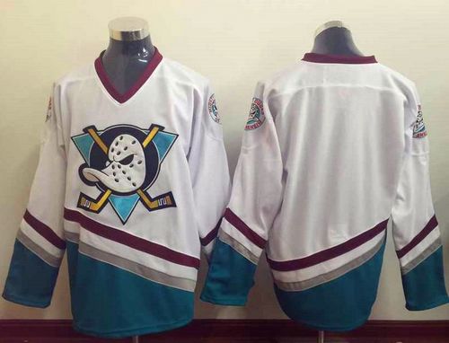 Custom Anaheim Ducks white Throwback jersey