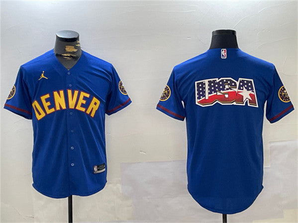 Team Big Logo Denver Nuggets blue jersey