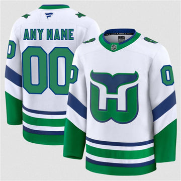Custom Carolina Hurricanes white Throwback jersey