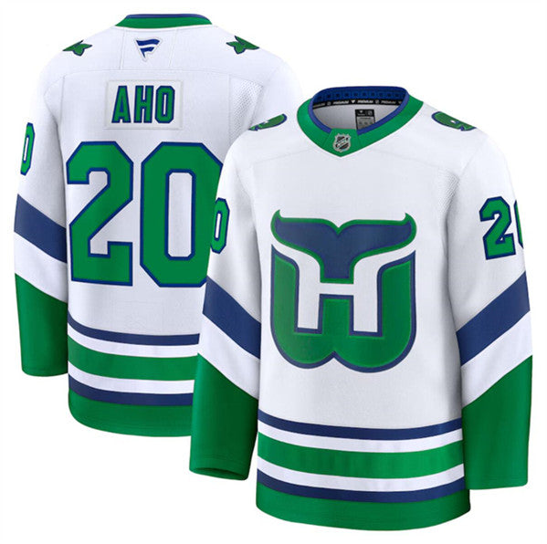 Sebastian Aho Carolina Hurricanes white Throwback jersey