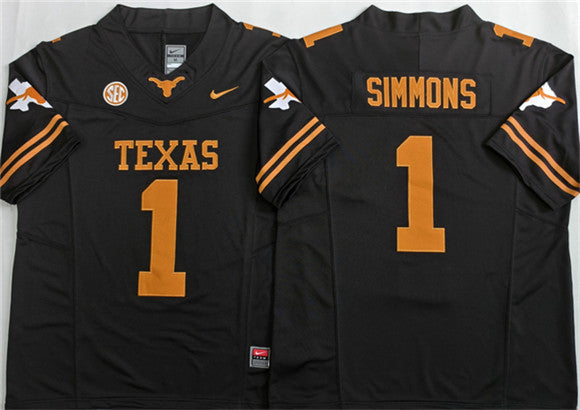 Colin Simmons Texas Longhorns black jersey