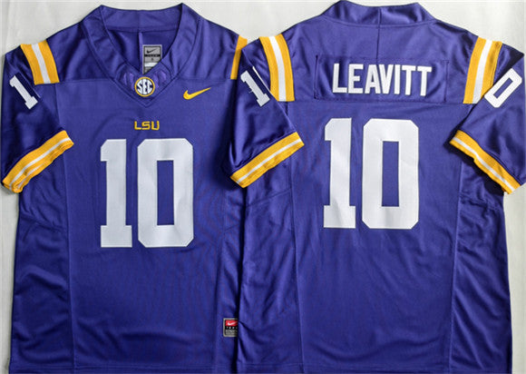 Sam Leavitt LSU Tigers purple jersey