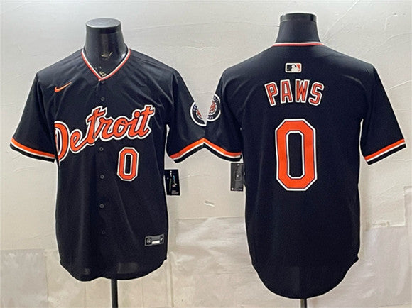 Paws Detroit Tigers black Vapor jersey