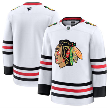 Custom Chicago Blackhawks white Away jersey