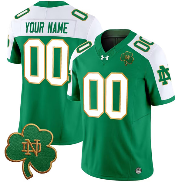 Custom Notre Dame Fighting Irish green Vapor jersey