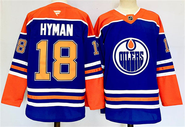 Zach Hyman Edmonton Oilers royal jersey