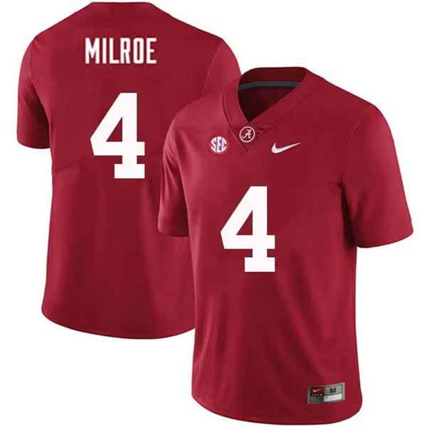 Jalen Milroe Alabama Crimson Tide red jersey