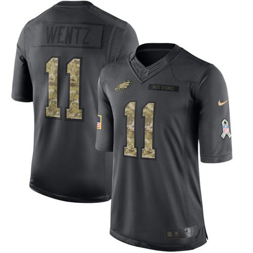 Carson Wentz Philadelphia Eagles black Salute To Service jersey