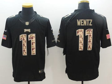 Carson Wentz Philadelphia Eagles black Salute To Service jersey