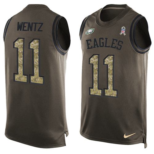 Carson Wentz Philadelphia Eagles green Salute To Service jersey