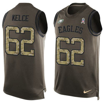 Jason Kelce Philadelphia Eagles green Salute To Service jersey