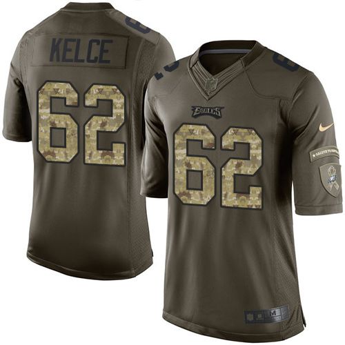 Jason Kelce Philadelphia Eagles green Salute To Service jersey