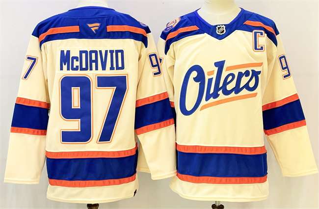 Connor McDavid Edmonton Oilers beige Alternate jersey