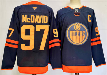 Connor McDavid Edmonton Oilers navy jersey