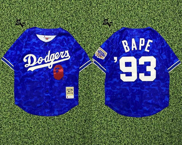 Bape Los Angeles Dodgers blue jersey