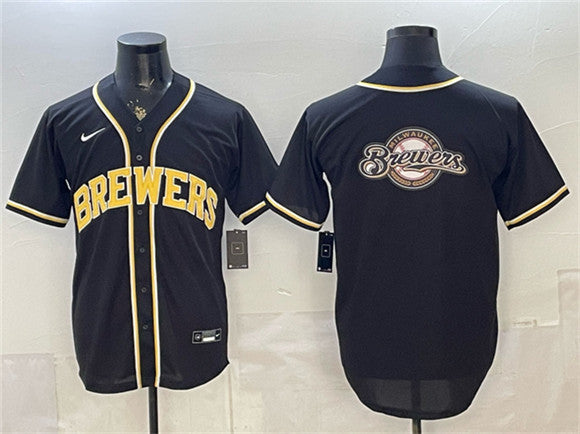 Team Big Logo Milwaukee Brewers black Fashion jersey