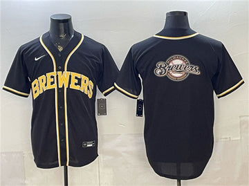 Team Big Logo Milwaukee Brewers black Fashion jersey