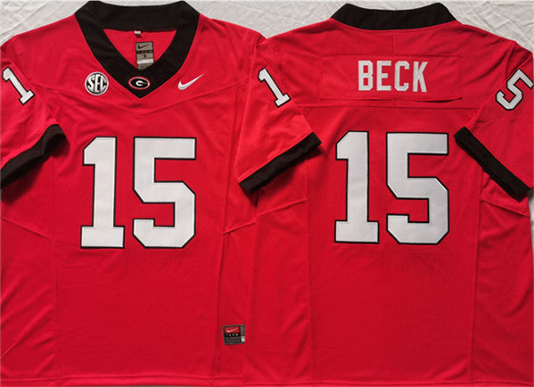 Carson Beck Georgia Bulldogs red jersey