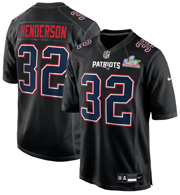 TreVeyon Henderson New England Patriots black Game jersey