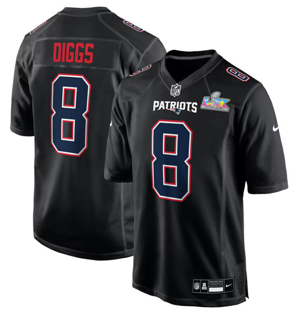 Stefon Diggs New England Patriots black Game jersey