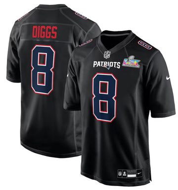 Stefon Diggs New England Patriots black Game jersey