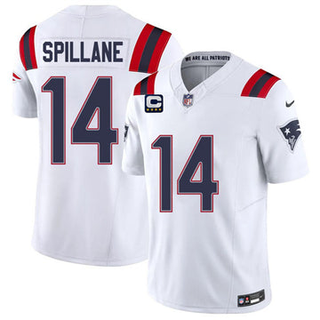Robert Spillane New England Patriots white Vapor jersey