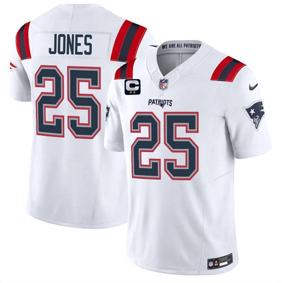 Marcus Jones New England Patriots white Vapor jersey
