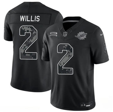 Malik Willis Miami Dolphins black Salute To Service jersey