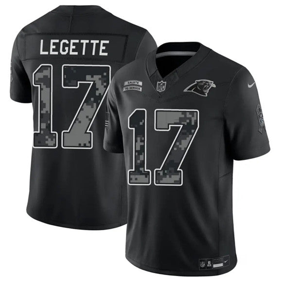 Xavier Legette Carolina Panthers black Salute To Service jersey