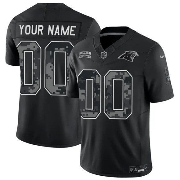 Custom Carolina Panthers black Salute To Service jersey