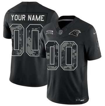 Custom Carolina Panthers black Salute To Service jersey