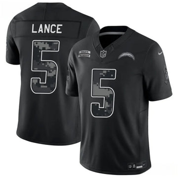 Trey Lance Los Angeles Chargers black Salute To Service jersey