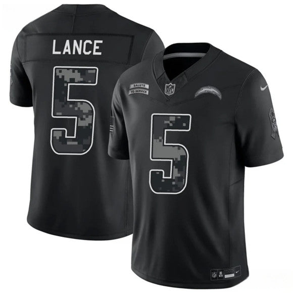 Trey Lance Los Angeles Chargers black Salute To Service jersey