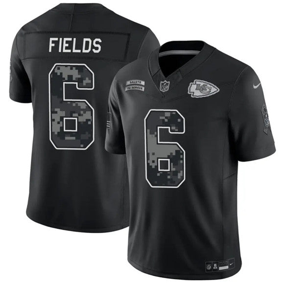 Justin Fields Kansas City Chiefs black Salute To Service jersey