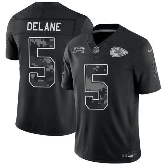 Mansoor Delane Kansas City Chiefs black Salute To Service jersey