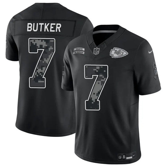 Harrison Butker Kansas City Chiefs black Salute To Service jersey